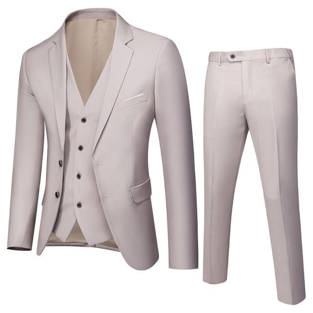 Business Suit Jacket Coat Blazers Trousers Waistcoat Men's Wedding Three Pieces Pants Vest Large Size Professional Suits