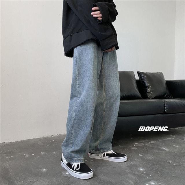 Men Jeans Autumn Male Trousers Cozy Breathable Retro Loose All-match Korean Trendy Streetwear Students Ulzzang Chic Wide Leg 3XL