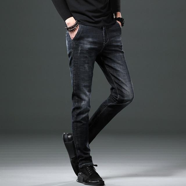 2021 new men's jeans spring and autumn pants trendy casual trousers