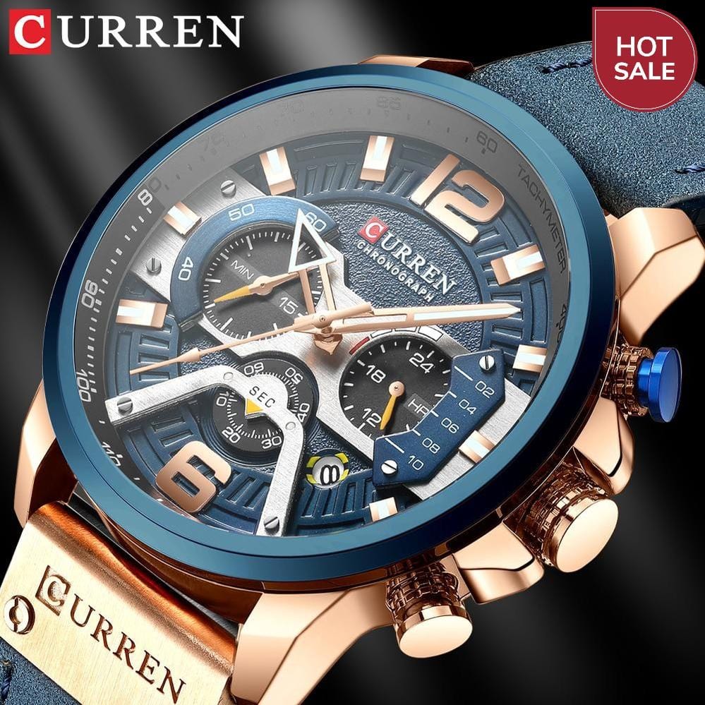 Wristwatch Mens CURREN Top Brand Luxury Sports Watch Men Fashion Leather Chronograph Watches with Date for Men Male Clock