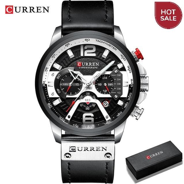 Wristwatch Mens CURREN Top Brand Luxury Sports Watch Men Fashion Leather Chronograph Watches with Date for Men Male Clock