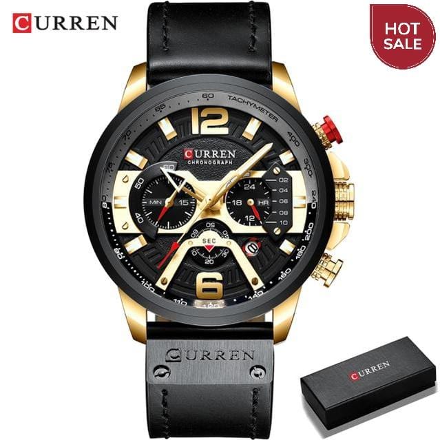 Wristwatch Mens CURREN Top Brand Luxury Sports Watch Men Fashion Leather Chronograph Watches with Date for Men Male Clock