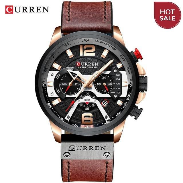 Wristwatch Mens CURREN Top Brand Luxury Sports Watch Men Fashion Leather Chronograph Watches with Date for Men Male Clock