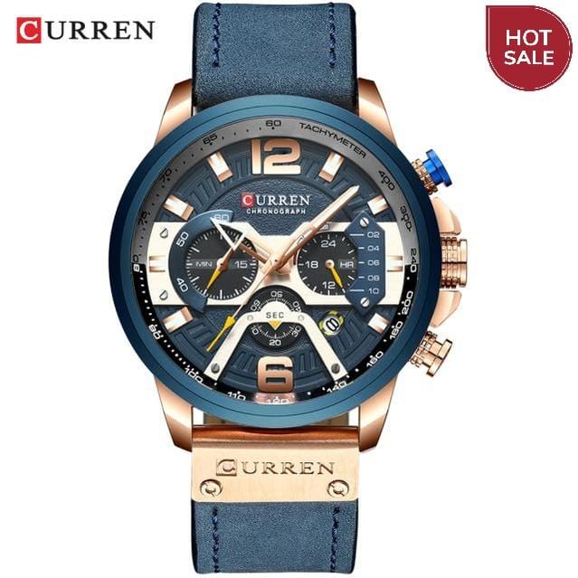 Wristwatch Mens CURREN Top Brand Luxury Sports Watch Men Fashion Leather Chronograph Watches with Date for Men Male Clock