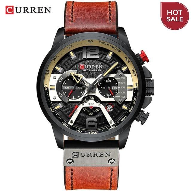 Wristwatch Mens CURREN Top Brand Luxury Sports Watch Men Fashion Leather Chronograph Watches with Date for Men Male Clock