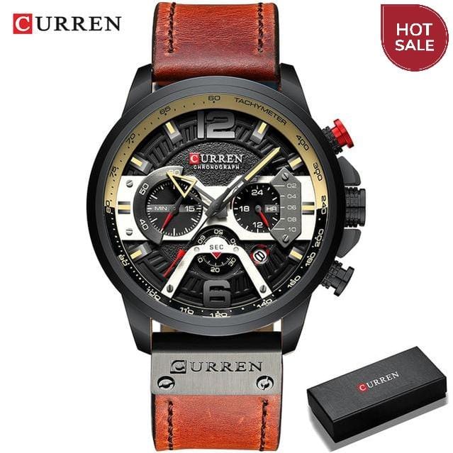 Wristwatch Mens CURREN Top Brand Luxury Sports Watch Men Fashion Leather Chronograph Watches with Date for Men Male Clock