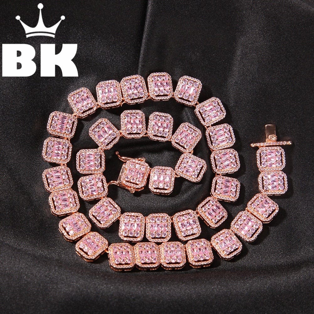 THE BLING KING Cub de zahăr Cubic Zirconia Tenis Colier încântător de calitate superioară Hiphop Bijuterii CZ de lux complet cu gheață