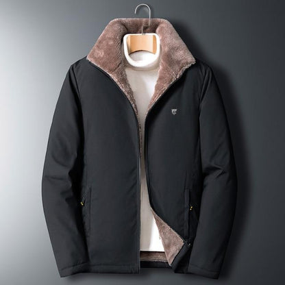 Fleece Jacket Men 's Warm Thick Windbreaker High Quality Fur Collar Coat Plus Size M-5XL Brand Fashion Winter Fleece Parkas