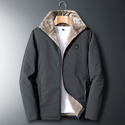 Fleece Jacket Men 's Warm Thick Windbreaker High Quality Fur Collar Coat Plus Size M-5XL Brand Fashion Winter Fleece Parkas
