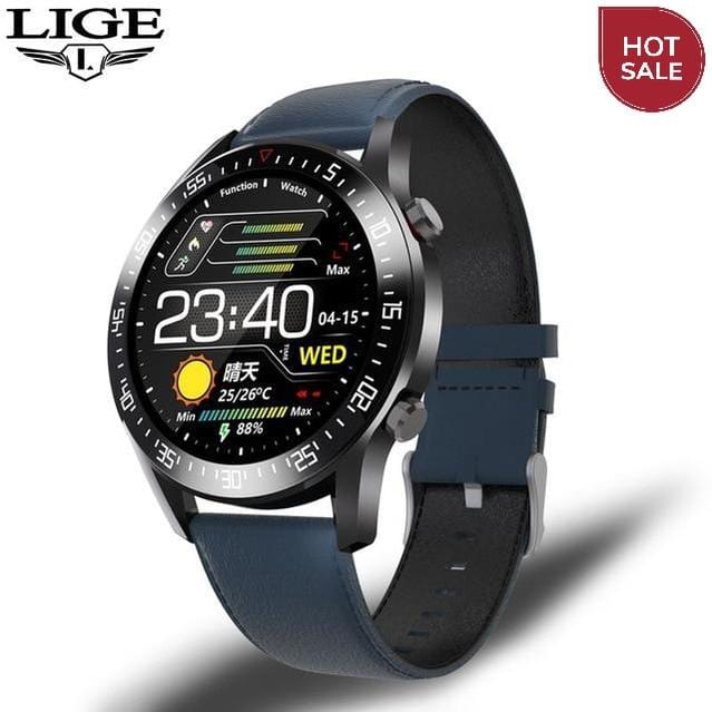 LIGE New 2021 Smart Watch Men Heart Rate Blood Pressure Information Reminder Sport Waterproof Smart Watch for Android IOS Phone