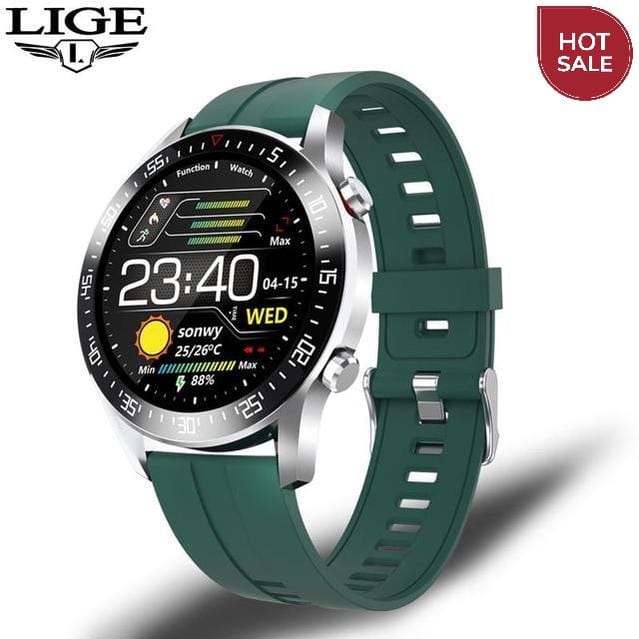 LIGE New 2021 Smart Watch Men Heart Rate Blood Pressure Information Reminder Sport Waterproof Smart Watch for Android IOS Phone