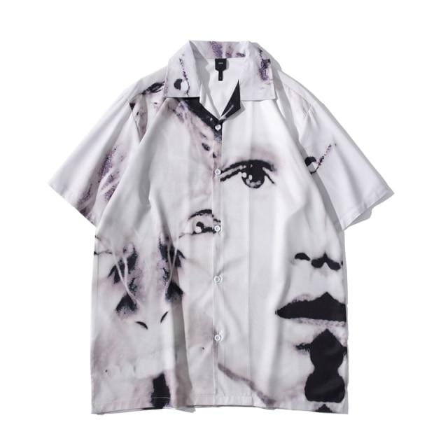 Dark Icon Vintage Street Men's Shirts Short Sleeve Summer Thin Material Hawaiian Shirt Man Blouse Male Top