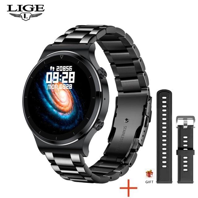 LIGE New Smart watch Men Heart rate Blood pressure Full touch screen sports Fitness watch Bluetooth for Android iOS smart watch