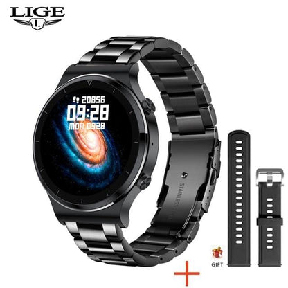 LIGE New Smart watch Men Heart rate Blood pressure Full touch screen sports Fitness watch Bluetooth for Android iOS smart watch