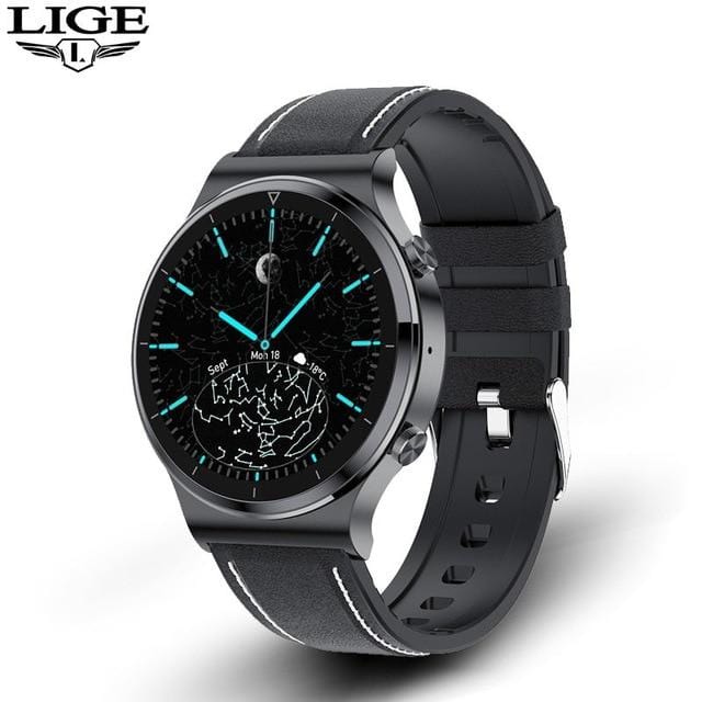 LIGE New Smart watch Men Heart rate Blood pressure Full touch screen sports Fitness watch Bluetooth for Android iOS smart watch
