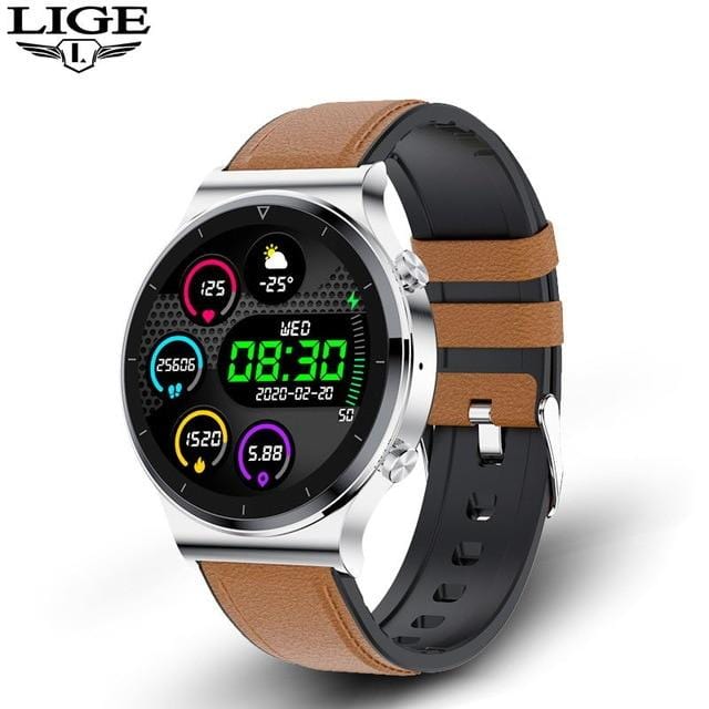 LIGE New Smart watch Men Heart rate Blood pressure Full touch screen sports Fitness watch Bluetooth for Android iOS smart watch