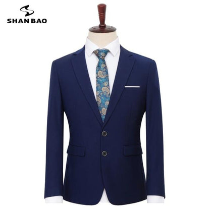 SHAN BAO 6XL 7XL 8XL 9XL oversized men's business casual gentleman suit jacket 2021Spring new wedding banquet brand suit jacket
