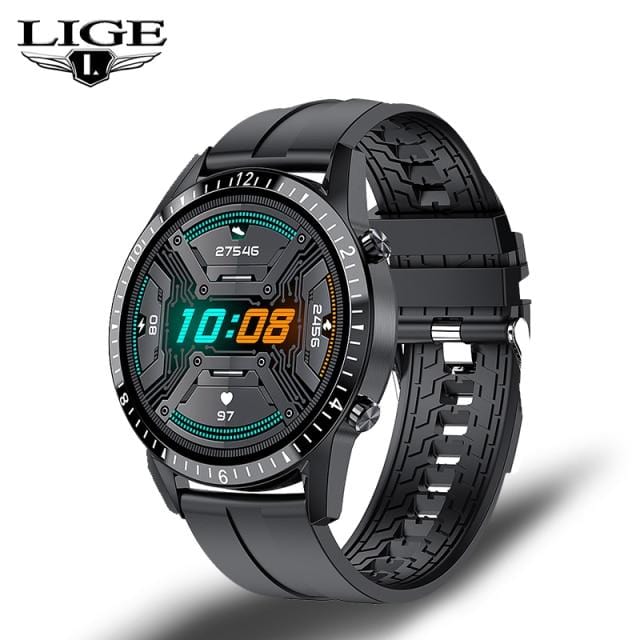 LIGE 2021 New Men Smart Watch Bluetooth Call Watch IP67 Waterproof Sports Fitness Watch For Android IOS Smart Watch 2021 + Box