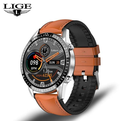 LIGE 2021 New Men Smart Watch Bluetooth Call Watch IP67 Waterproof Sports Fitness Watch For Android IOS Smart Watch 2021 + Box