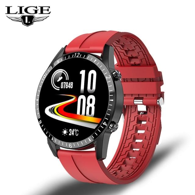 LIGE 2021 New Men Smart Watch Bluetooth Call Watch IP67 Waterproof Sports Fitness Watch For Android IOS Smart Watch 2021 + Box