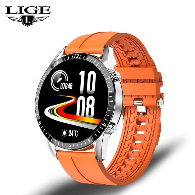 LIGE 2021 New Men Smart Watch Bluetooth Call Watch IP67 Waterproof Sports Fitness Watch For Android IOS Smart Watch 2021 + Box