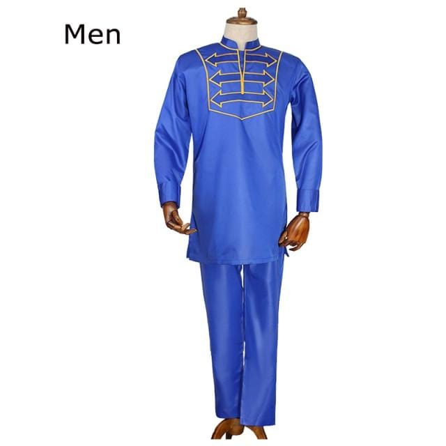 H&D Men Kid Boy African Clothes Long Sleeve T shirt Pants Suit For Male Father Son Dashiki Embroidery Clothing Party Wears 2021