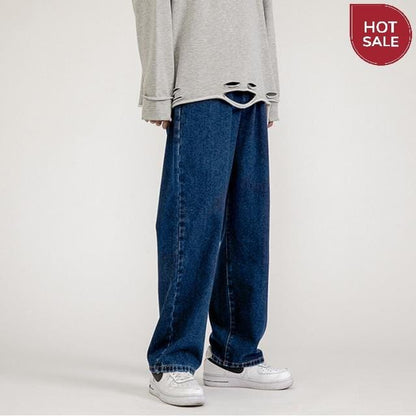 Men's Jeans Fashion Loose Straight New Casual Wide Leg Pants Cowboy Mans Streetwear Korean Hip Hop Trousers Spring Summer jeans