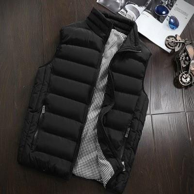 2021 Autumn Winter New Men Cotton Vest Jacket Solid Color Sleeveless Down Waistcoat Jacket Male Casual Vest Coat Plus Size 5XL