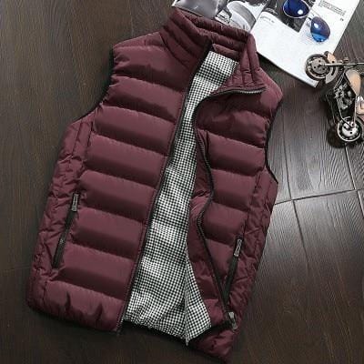 2021 Autumn Winter New Men Cotton Vest Jacket Solid Color Sleeveless Down Waistcoat Jacket Male Casual Vest Coat Plus Size 5XL