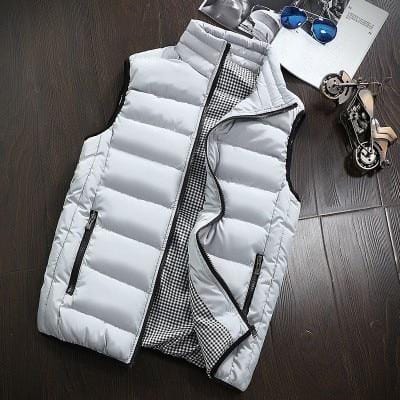 2021 Autumn Winter New Men Cotton Vest Jacket Solid Color Sleeveless Down Waistcoat Jacket Male Casual Vest Coat Plus Size 5XL