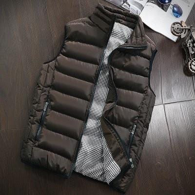 2021 Autumn Winter New Men Cotton Vest Jacket Solid Color Sleeveless Down Waistcoat Jacket Male Casual Vest Coat Plus Size 5XL