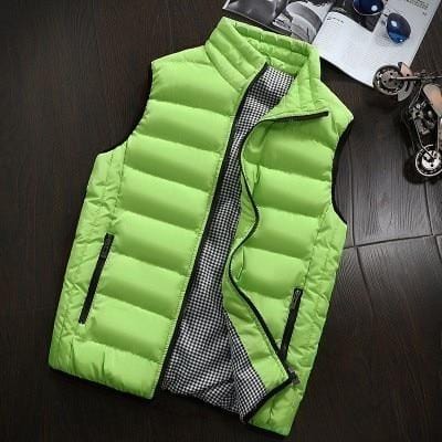 2021 Autumn Winter New Men Cotton Vest Jacket Solid Color Sleeveless Down Waistcoat Jacket Male Casual Vest Coat Plus Size 5XL