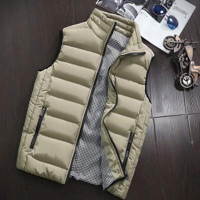 2021 Autumn Winter New Men Cotton Vest Jacket Solid Color Sleeveless Down Waistcoat Jacket Male Casual Vest Coat Plus Size 5XL