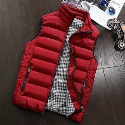 2021 Autumn Winter New Men Cotton Vest Jacket Solid Color Sleeveless Down Waistcoat Jacket Male Casual Vest Coat Plus Size 5XL