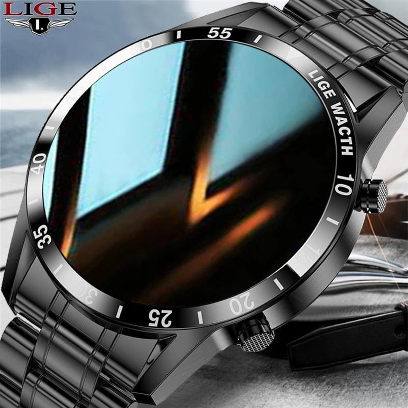 LIGE 2021 New Men Smart Watch Bluetooth Call Watch IP67 Waterproof Sports Fitness Watch For Android IOS Smart Watch 2021 + Box