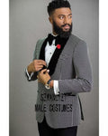 Men Black Double Breasted Wedding Groom Suit With Pants Tuxedo