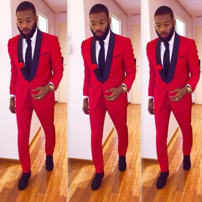 Men Black Double Breasted Wedding Groom Suit With Pants Tuxedo For Men Wedding Suits Prom Best Man Suit (Jacket+Pants+Bow)