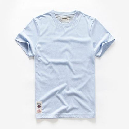 Men's T-shirt Cotton Solid Color t shirt Men Causal O-neck Basic Tshirt Male High Quality Classical Tops