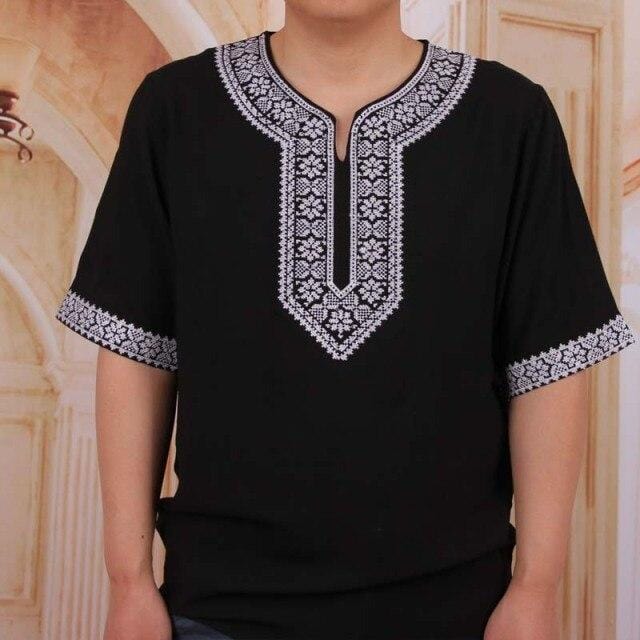 Vintage African Traditional Print Dashiki Loose T shirt Men T-shirt Unisex