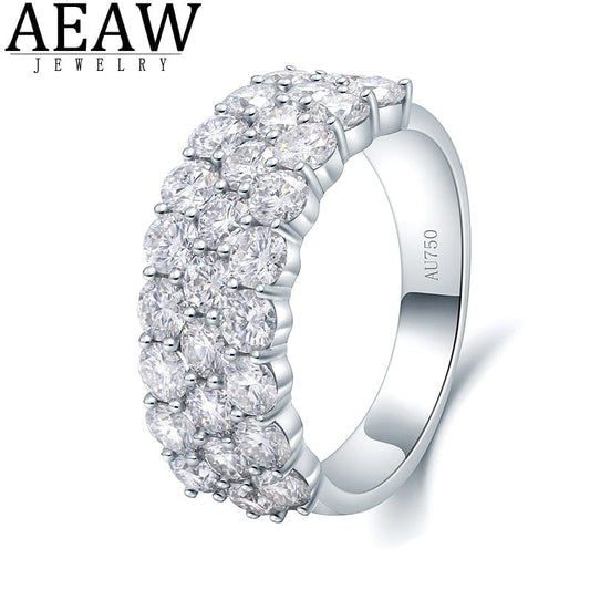 AEAW Luxury Center 2.8ctw DF Color VVS Moissanite Bandă de logodnă pentru bărbați Inel S925 placat cu aur alb solid sau inel din argint s925