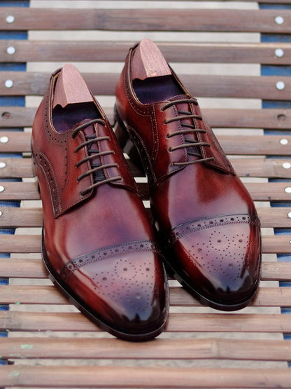 cie Men's Leather Brogues Dress Classic Office Formal Shoes Business Social Male Leather Wedding Shoes For Men Elegant DE03