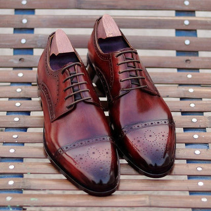 cie Men's Leather Brogues Dress Classic Office Formal Shoes Business Social Male Leather Wedding Shoes For Men Elegant DE03