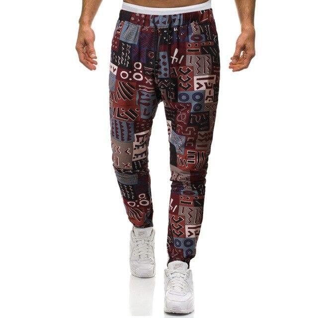 Mens Cotton Linen Joggers Sweatpant African Dashiki Print Trousers Jogging Pants Men Casual Hip Hop Streetwear African Clothes