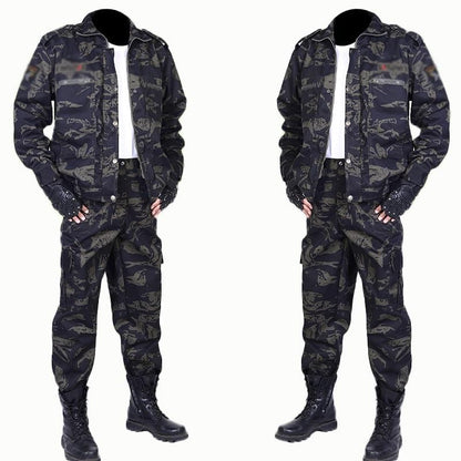 New Spring And Autumn Outdoor Camouflage Suit Men's Labor Protection Suit Welder Wear-resistant Overalls
