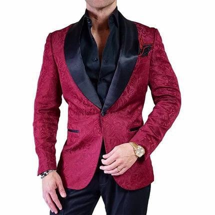 2021 Dimensiune personalizată Jacquard Groomsmen alb Mire Smoking șal rever Costume bărbați nunta bal cel mai bun bărbat blazer jachetă cu pantaloni set