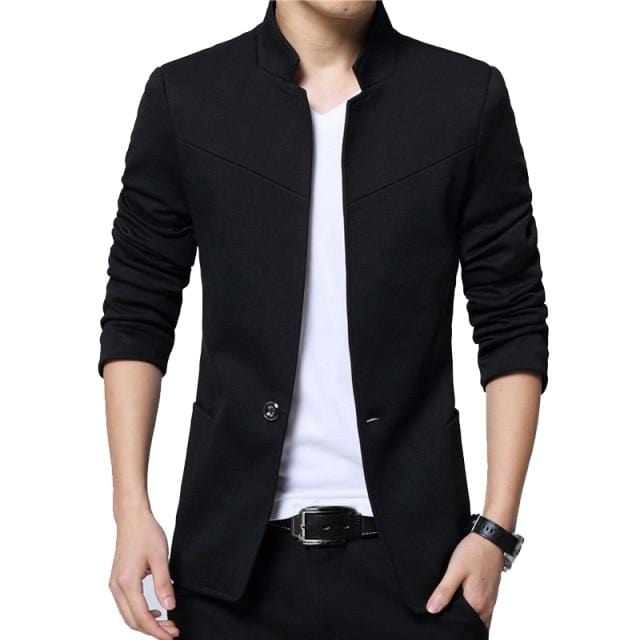 Liseaven Blazer Men Jackets Male Stand Collar Male Blazers Slim Fit Mens Blazer black Jacket Men Plus Size 5XL