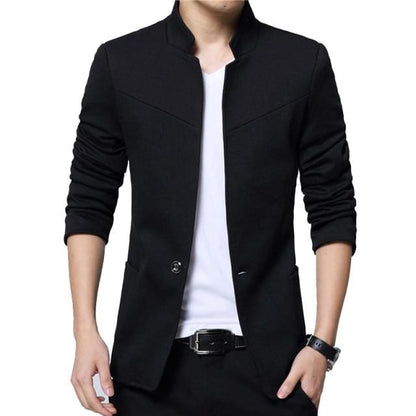 Liseaven Blazer Men Jackets Male Stand Collar Male Blazers Slim Fit Mens Blazer black Jacket Men Plus Size 5XL