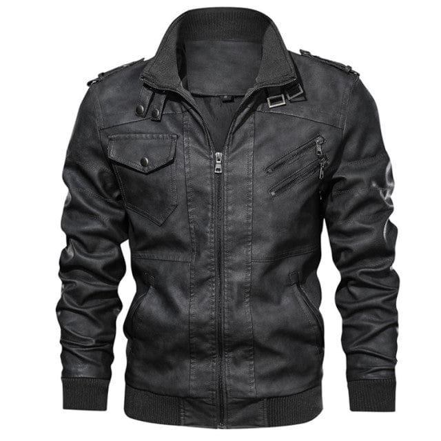 New autumn winter men&#39;s leather motorcycle jacket PU leather hooded jacket warm baseball jacket Euro Size coat