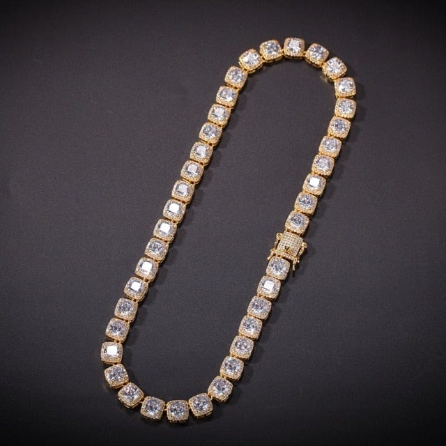 Uwin Square CZ Tennis Chain 10mm Luxury Bling Bling Full Iced Out Necklace Men HipHop Jewelry For Gift