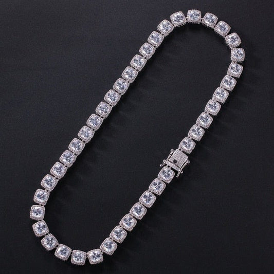 Uwin Square CZ Tennis Chain 10mm Luxury Bling Bling Full Iced Out Necklace Men HipHop Jewelry For Gift